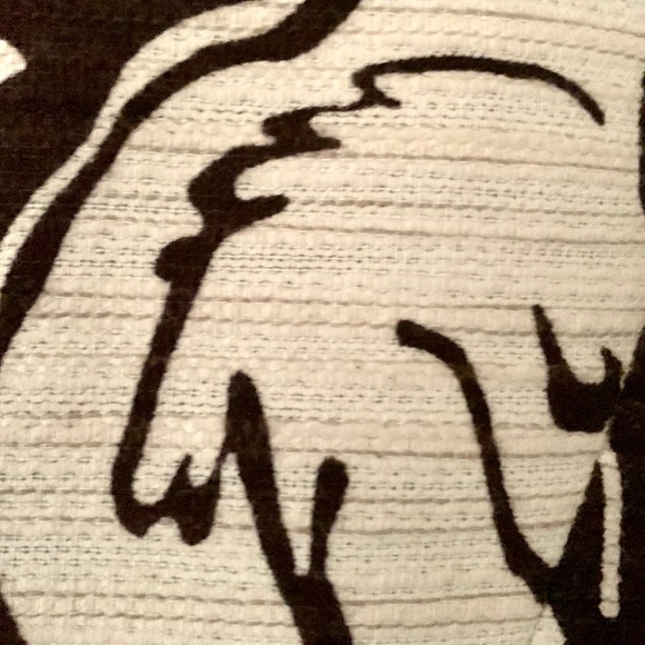 Beautiful bold floral off white and dark brown blazer. Cotton and linen - Picture 3 of 9